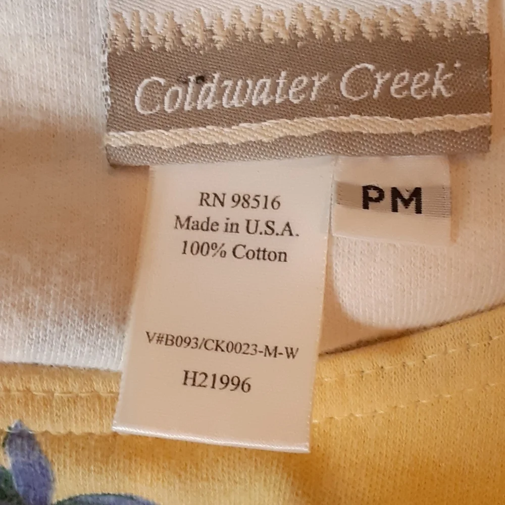 Coldwater Creek made in USA Floral Cotton Petite Medium Maxi Dress - Picture 8 of 8